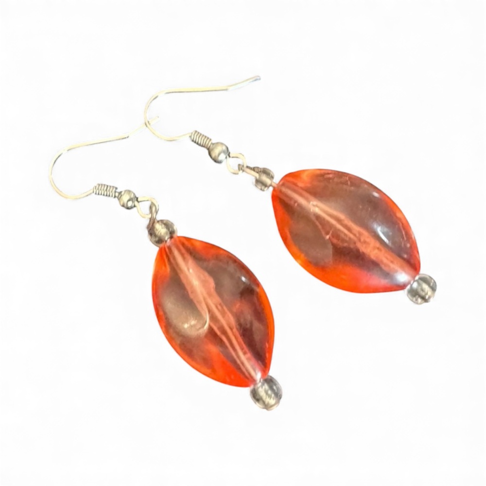 Elegant Orange Dangle Earrings EUC